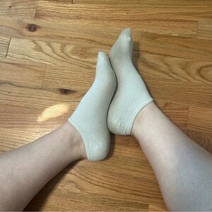 Used white ankle socks
